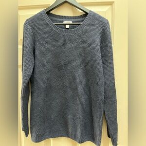 Market & Spruce Textured Navy Crewneck Sweater